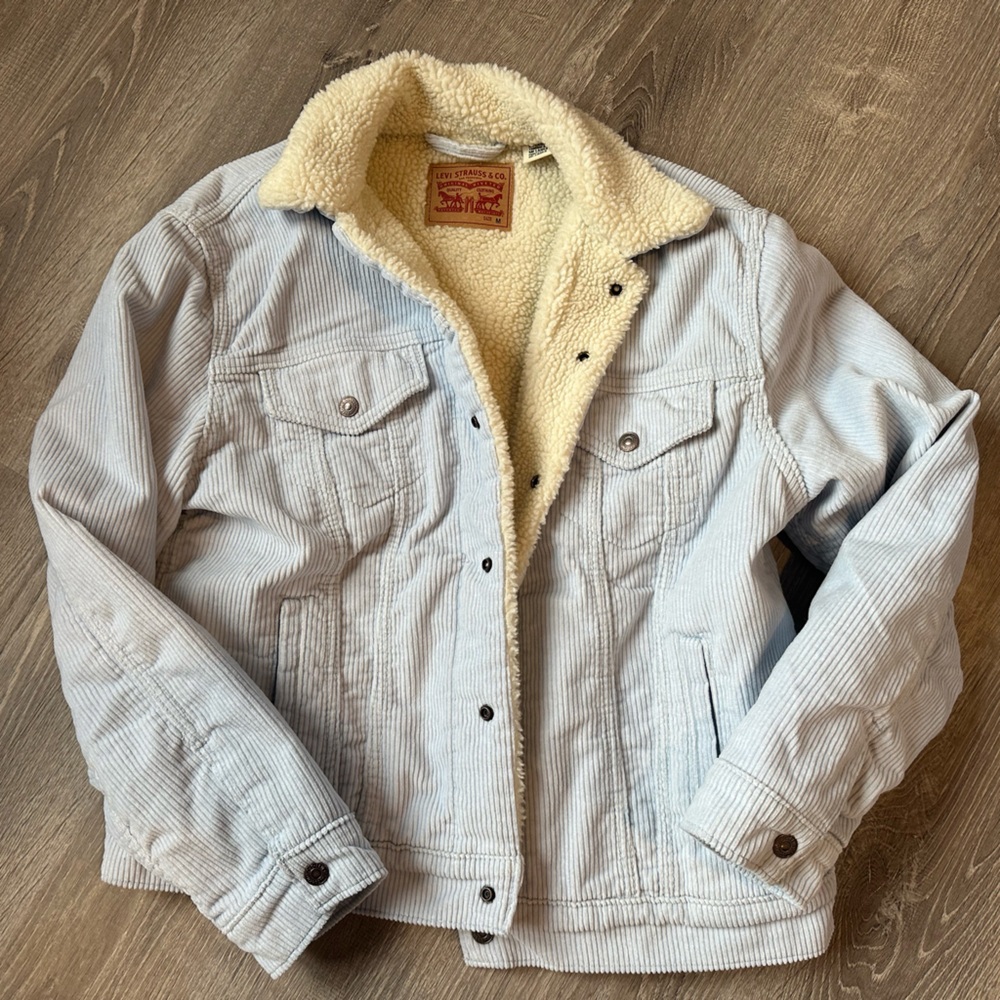 Women’s Corduroy Sherpa-Lined Jacket - baby blue
